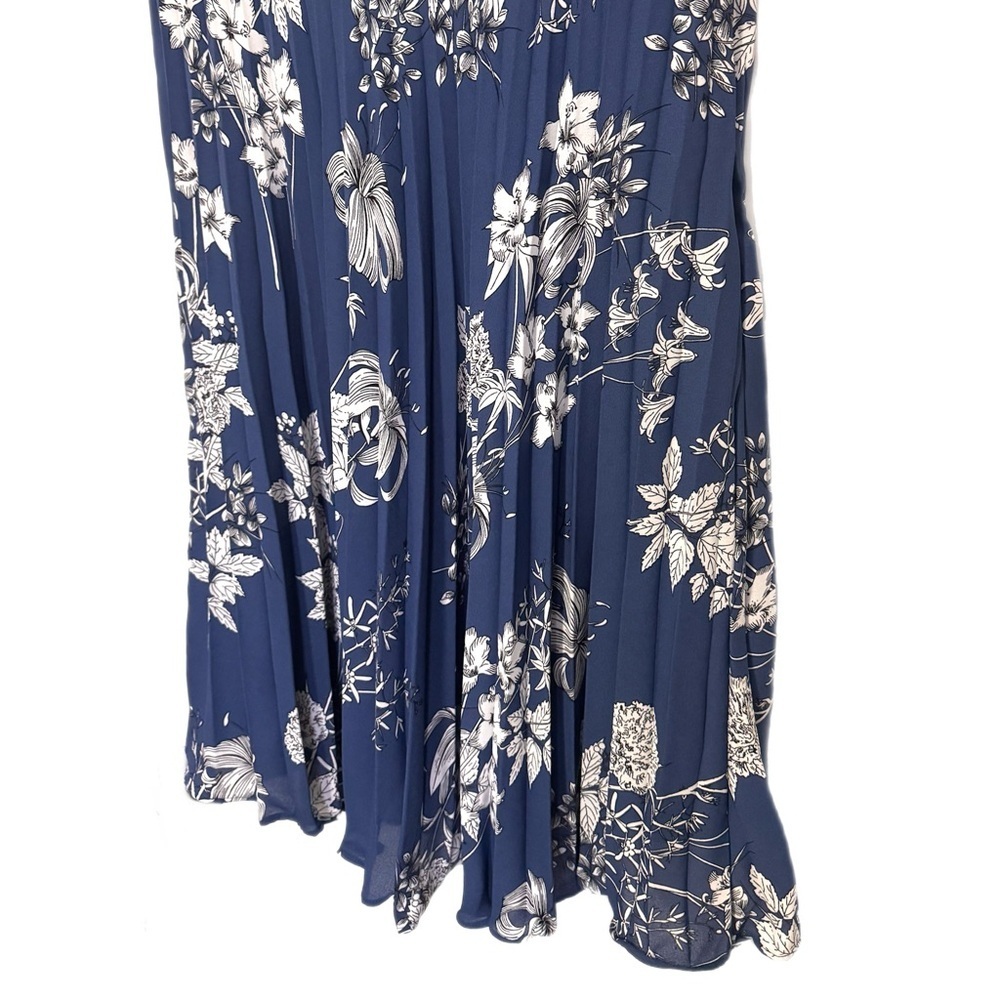 Banana Republic Women’s Chiffon Floral Pleated Dress Sz 6 Small Classic Elegant - Picture 4 of 8